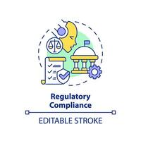 2D editable multicolor regulatory compliance icon, simple isolated vector, cyber law thin line illustration. vector