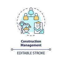 2D editable multicolor construction management icon, simple isolated vector, construction cost thin line illustration. vector