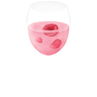 vinho vidro, rosa chá, aguarela grampo arte png