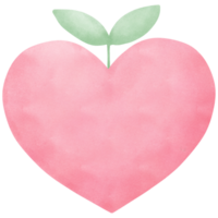 Heart with trees and leaves, watercolor clip art png