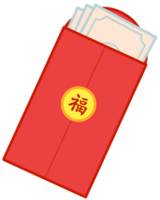 hongbao rojo sobre y billetes dentro png