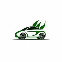 AI generated Hybrid car manufacturer filled colorful logo. Sustainability business value. Auto and leaves simple icon. Design element. Ai art for corporate branding vector