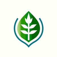 AI generated Public eco transport filled green logo. Sustainability business value. Leaf inside shield emblem icon. Design element. Ai art for corporate branding vector