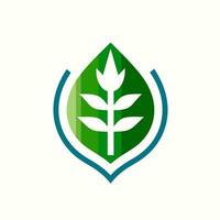 AI generated Public eco transport filled green logo. Sustainability business value. Leaf inside shield emblem icon. Design element. Ai art for corporate branding vector