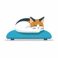 AI generated Animal rescue service filled colorful logo. Compassion business value. Cat on cushion simple illustration. Design element. Ai art for corporate branding vector