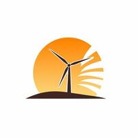 AI generated Electricity wind energy filled gradient logo. Environmentally friendly power. Wind turbine simple icon. Design element. Ai art for corporate branding, website vector