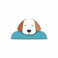 AI generated Pet hotel filled colorful logo. Pet sleeping on cushion icon. Compassionate care value. Design element. Ai art for corporate branding, marketing vector