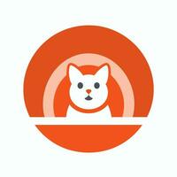AI generated Cat grooming service filled colorful logo. Compassionate care business value. Kitten inside circle illustration. Design element. Ai art for corporate branding vector
