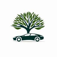 AI generated Eco friendly vehicle filled colorful logo. Eco car. Zero emission auto. Nature conservation. Design element. Ai art for corporate branding, website vector