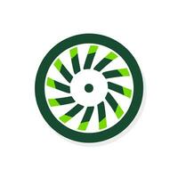 AI generated Automotive service filled green logo. Car high performance. Wheel simple icon. Electric vehicle. Design element. Ai art for corporate branding, website vector