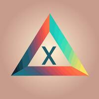 AI generated Game software engineering filled gradient initial logo idea. Developing app platform. Letters inside triangle shape. Graphic design vector