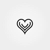 AI generated Wellness center monochrome line logo. Skin care. Beauty therapy. Heart symbol. Design element. Ai art for corporate branding, health product, hair salon vector