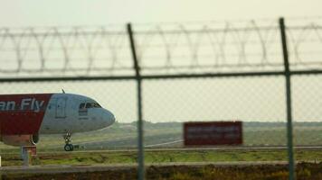 AirAsia taxiing at Phuket airport video