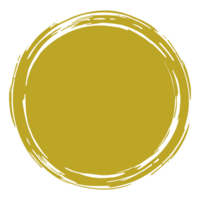 Zen Circle Icon Symbol in Gold Color. Aesthetic Circle Shape for Logo, Art Frame, Art Illustration, Website or Graphic Design Element. Format PNG