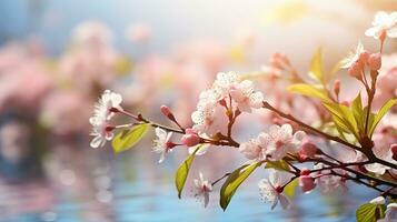 AI generated Art abstract spring background or summer background with fresh Generative AI photo