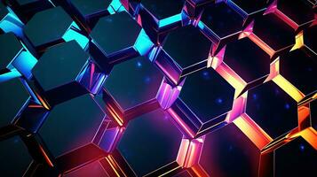 AI generated Hexagon with hexagon background Generative AI photo