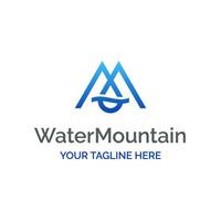 metro letra alfabeto inicial agua soltar montaña vector resumen ilustración logo icono diseño modelo elemento