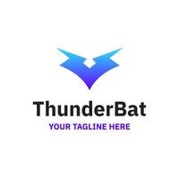 Thunder Lightning Fast Bat Vector Abstract Illustration Logo Icon Design Template Element