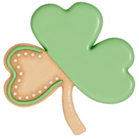 St. Patrick's Day dessert Chocolate Mint Shamrock cookies on transparent background, 3D Rendering png