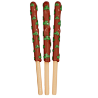 St. Patrick's day dessert Biscuit sticks on transparent background, 3D Rendering png