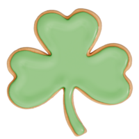 St. Patrick's Day dessert Chocolate Mint Shamrock cookies on transparent background, 3D Rendering png