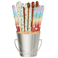 St. Patrick's day dessert Biscuit sticks on transparent background, 3D Rendering png