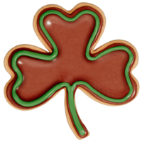 St. Patrick's Day dessert Chocolate Mint Shamrock cookies on transparent background, 3D Rendering png