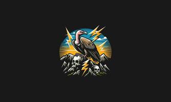 vulture with lightning vector mascot design