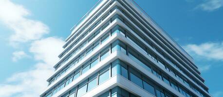 AI generated Office building on a background of the blue sky photo