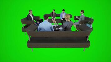 3D animation of the party of Europeans in the green screen house video