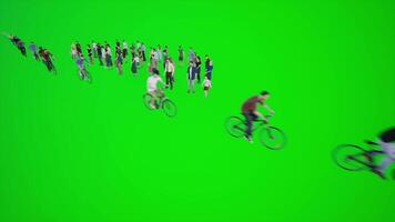 3D animation of cycling races on green screen video