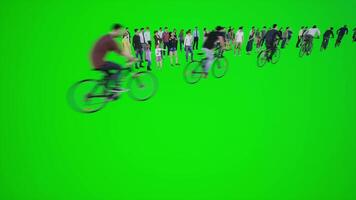 3D animation of cycling races on green screen video