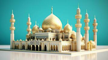 AI generated illustration of amazing architecture design of muslim mosque ramadan concept AI photo