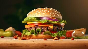 AI generated burger 3d Generative AI photo