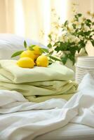AI generated Fresh Beginnings Trendy Spring Cleaning in Yellow and Green photo