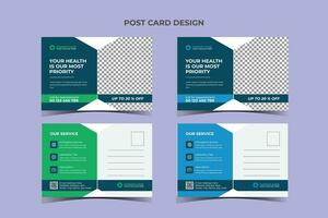 Medical Post card Template Design vector