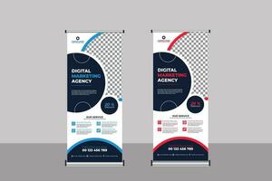 Roll Up Banner Business Template vector