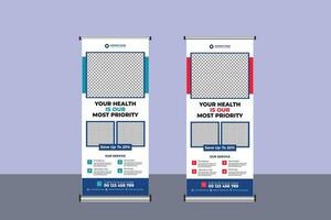 Medical Roll Up Banner Template vector