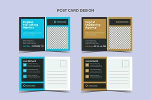 Post card Business Template Design vector