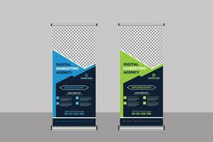 Roll Up Banner Business Template vector