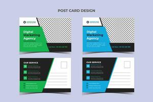 Post card Business Template Design vector