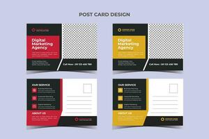 Post card Business Template Design vector