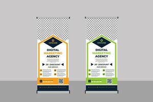 Roll Up Banner Business Template vector