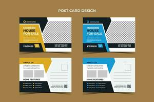 Real Estate Post card Template Design vector