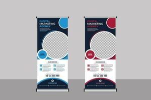 Roll Up Banner Business Template vector