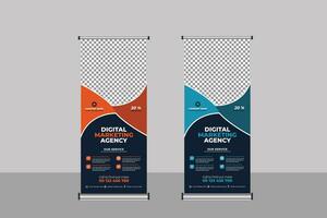 Roll Up Banner Design Business Template vector