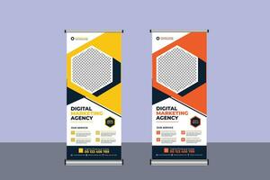 Roll Up Banner Business Template vector