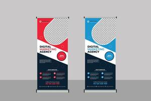 Roll Up Banner Business Template vector