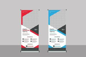 Roll Up Banner Business Template vector