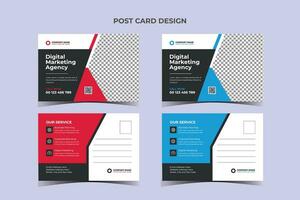 Post card Business Template Design vector